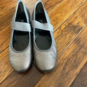 Gray Mary Jane Flats